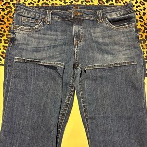 Kut from the Kloth Womens 16 Straight Leg Dark Blue Denim Jeans